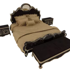 European Style Bed 3d model