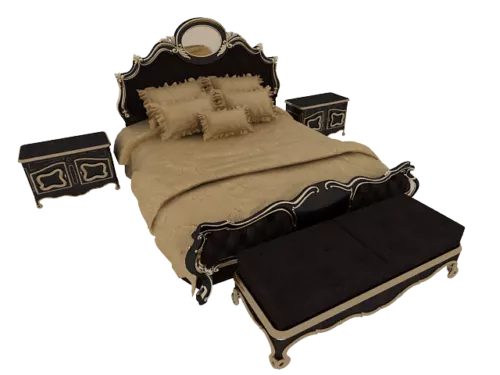 European Style Bed 3d model European Style Bed 3d model