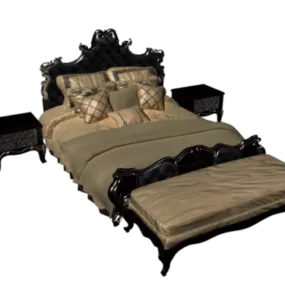 European Antique Bed 3d model