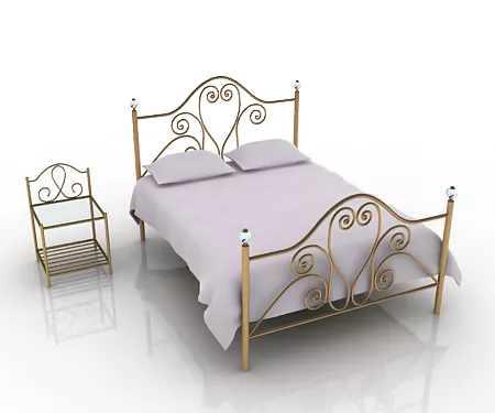 Antique Iron Bed V1 3d model Antique Iron Bed V1 3d model