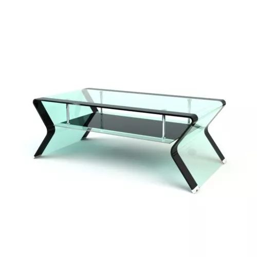 Glass Coffee Table Curved Shaped 3d model Glass Coffee Table Curved Shaped 3d model