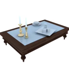 Coffee Table Antique Wooden Style 3d model