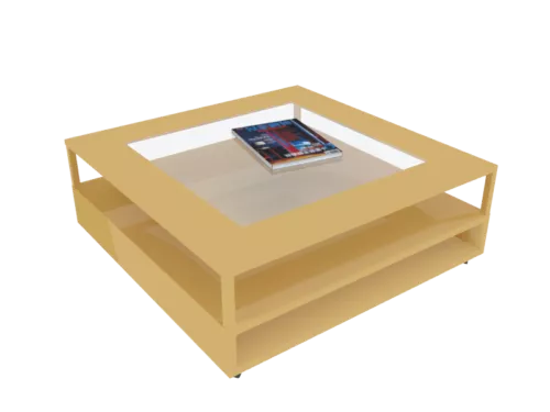 Glass Coffee Table Wooden Leg 3d model Glass Coffee Table Wooden Leg 3d model