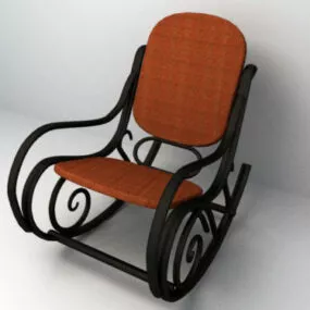 Antique Iron Rocking Chair 3d model
