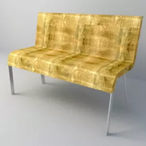 Lounge Chair Plastic Curved Back 3d model