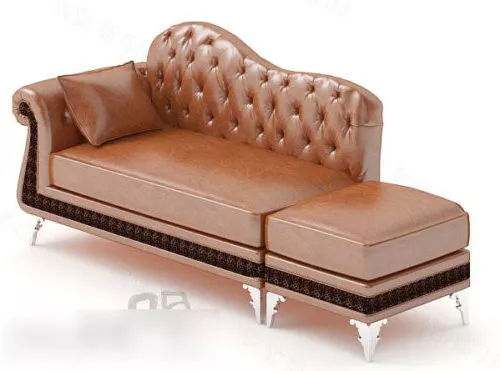 Lounge Sofa Brown Leather V1 3d model Lounge Sofa Brown Leather V1 3d model
