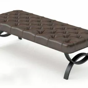 Ghế Sofa Da Màu Nâu Khung Kim Loại Mẫu 3d