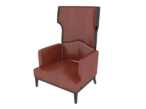 Red Leather Sofa Chair High Back 3d model Red Leather Sofa Chair High Back 3d model