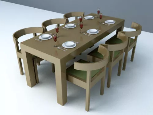 Home Dining Set 3d model Home Dining Set 3d model