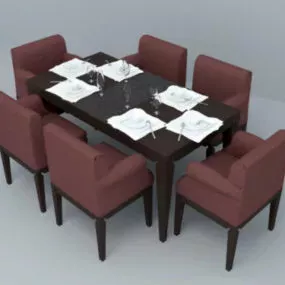 Home Full Dining Set 3d model