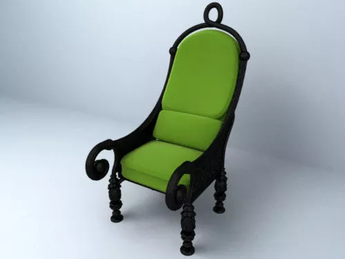 Antique Chair Black Wood 3d model Antique Chair Black Wood 3d model