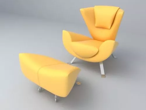 Lounge Sofa Modern Chair With Ottoman 3d model Lounge Sofa Modern Chair With Ottoman 3d model