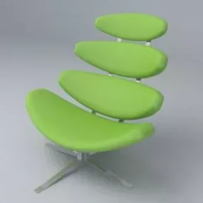 Relax Modern Chair Plastic Back 3d model