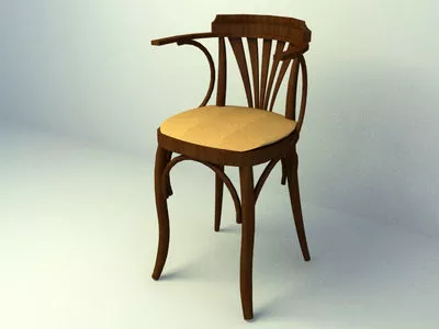 Vintage Wooden Pub Chair 3d model Vintage Wooden Pub Chair 3d model