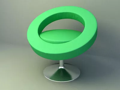 Lounge With Curved Steel Frame 3d model