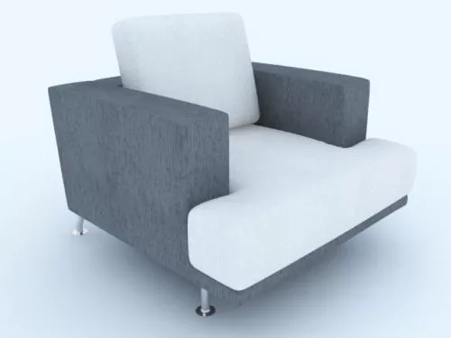 Gray And White Single Sofa 3d model Gray And White Single Sofa 3d model