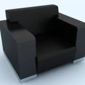 Single Black Sofa 3d model