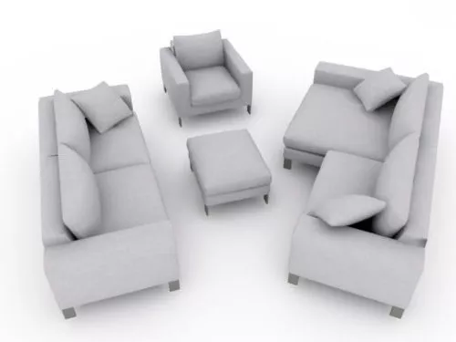 White Sofa Set 3d model White Sofa Set 3d model