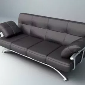 Black Leather Luxury Sofa 3d model
