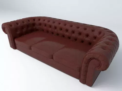 Brown Sofa Chesterfield 3d model Brown Sofa Chesterfield 3d model