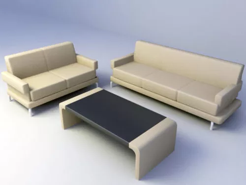 Sofa Set Brown Fabric 3d model Sofa Set Brown Fabric 3d model