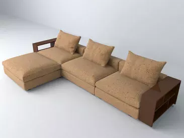 Brown Sofa With Pillows 3d model Brown Sofa With Pillows 3d model