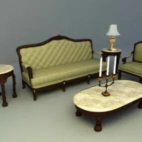 European Style Antique Sofa 3d model