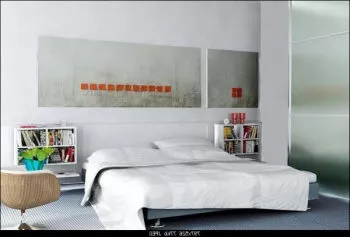 Simple White Bedrooms Interior 3d model Simple White Bedrooms Interior 3d model