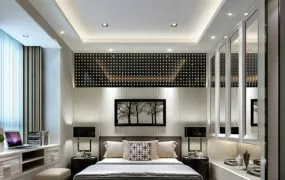 Simple Bedroom With Furniture Interior 3d model