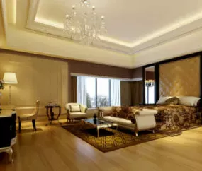 European Style Gorgeous Bedroom Interior 3d model