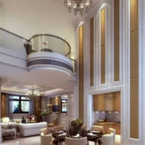 Luxury Home Dining Space Interior 3d model