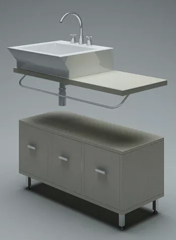 Bathroom Vanity Sink With Faucet 3d model