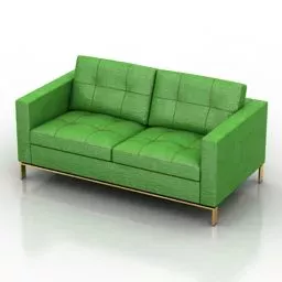 Green Color 2 Seats Sofa 3d model Green Color 2 Seats Sofa 3d model