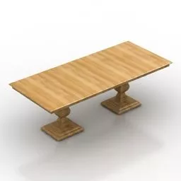 Wooden Table square oval 3d model Wooden Table square oval 3d model