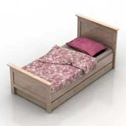 Girl Single Bed Reina 3d model Girl Single Bed Reina 3d model