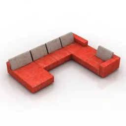 U Sofa landscape 3d model