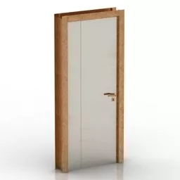 Office Door Wood Frame 3d model