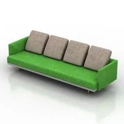 4 Seat Sofa Decor 3d model