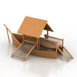 Wooden Swing 3d model