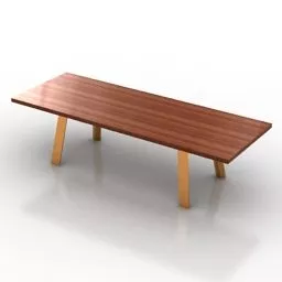 Wooden Rectangle Table Tadeo 3d model