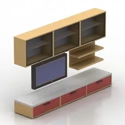 Tv Rack Decoration 3d model