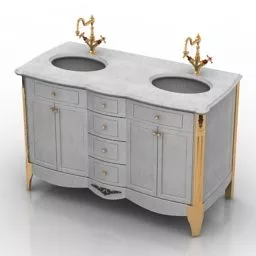 Wash Sink With Decoration 3d model