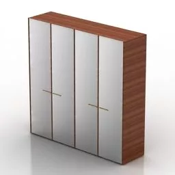 Wardrobe Bedroom 4 Doors 3d model