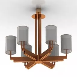 Luster 6 Arms Chandelier 3d model