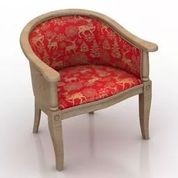 Retro Red Armchair 3d model