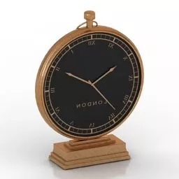 Golden Desk Round Clock 3d model