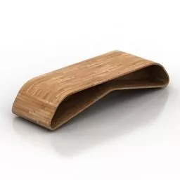 Park Wooden Bench Arc 3d model
