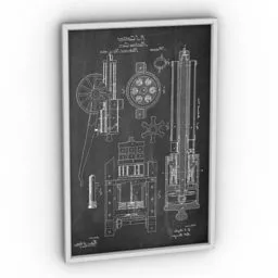 Wall Black White Picture 3d model