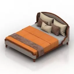 Interior Double Bed 3d model