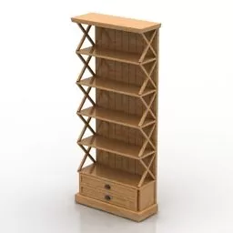 Book Shelf With Small Sculpture Decorative 3d model